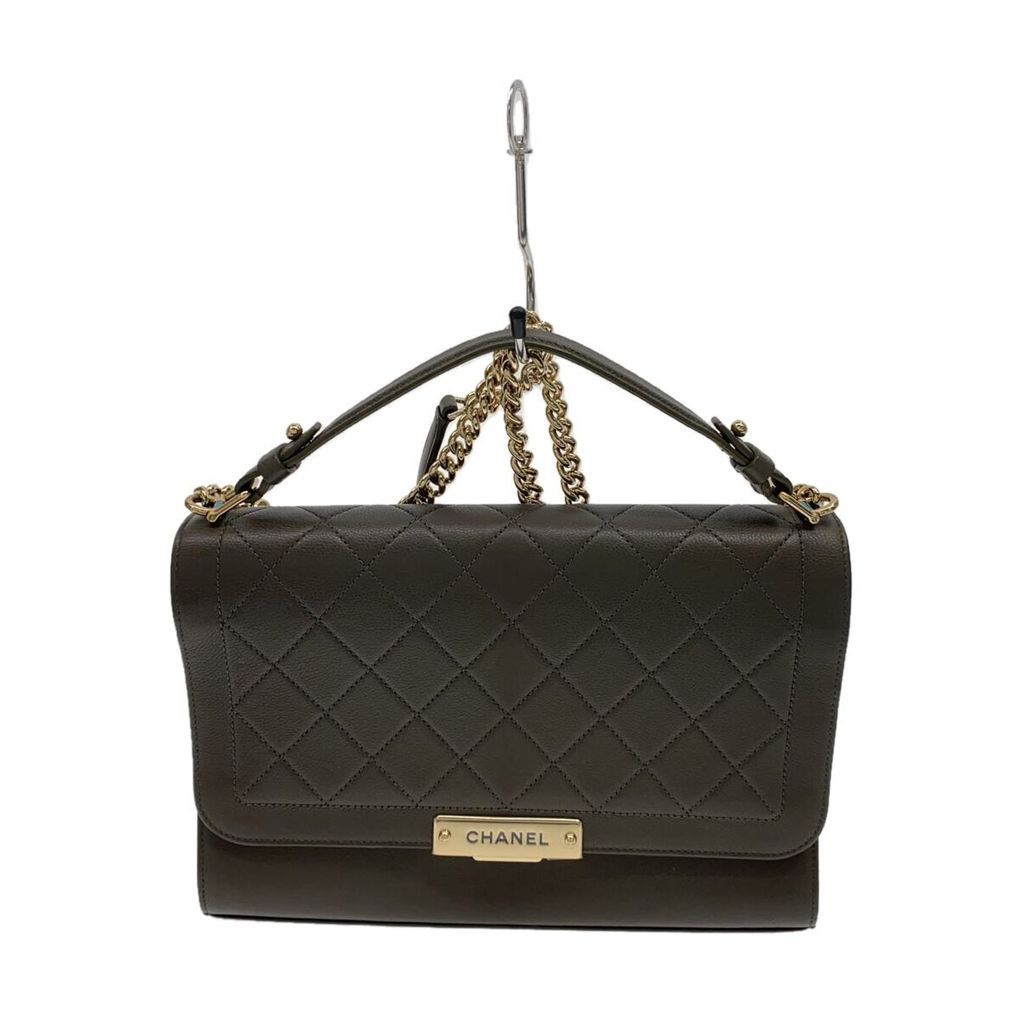 CHANEL shoulder bag Matrasse click label chain leather Brown Direct from Japan Secondhand