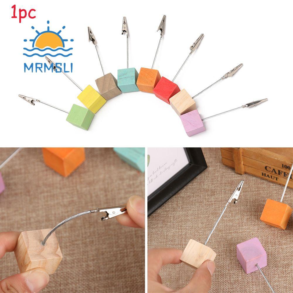 SHANCHAN 1PC Clamps Stand Desktop Decoration Square Shape Fashion Paper Clamp DIY Photos Clips