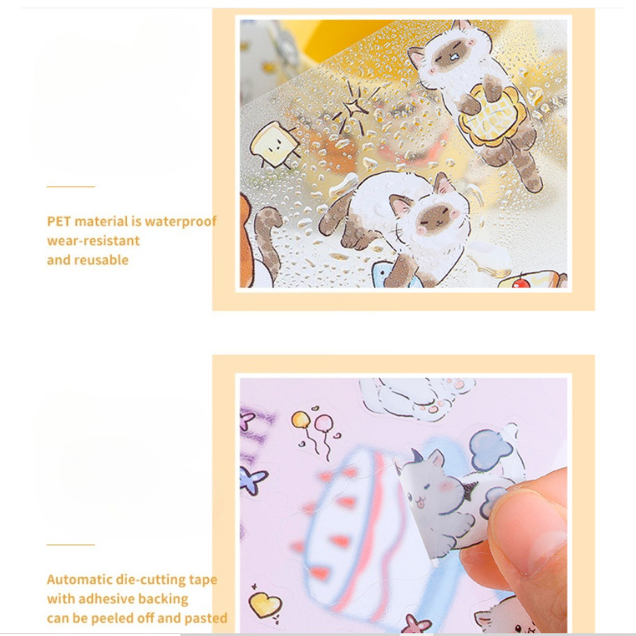 4 ชิ้นสติกเกอร์แมวน่ารักการ์ตูนสร้างสรรค์สติกเกอร์เด็กวัสดุทําด้วยมือ ทําเอง สติกเกอร์บ้านทุกวันบัญชีมือตกแต่งไดอารี่สติกเกอ ราคา ถูกที่สุด ดีลบีเคเค แกลเลอรีภาพที่ 7
