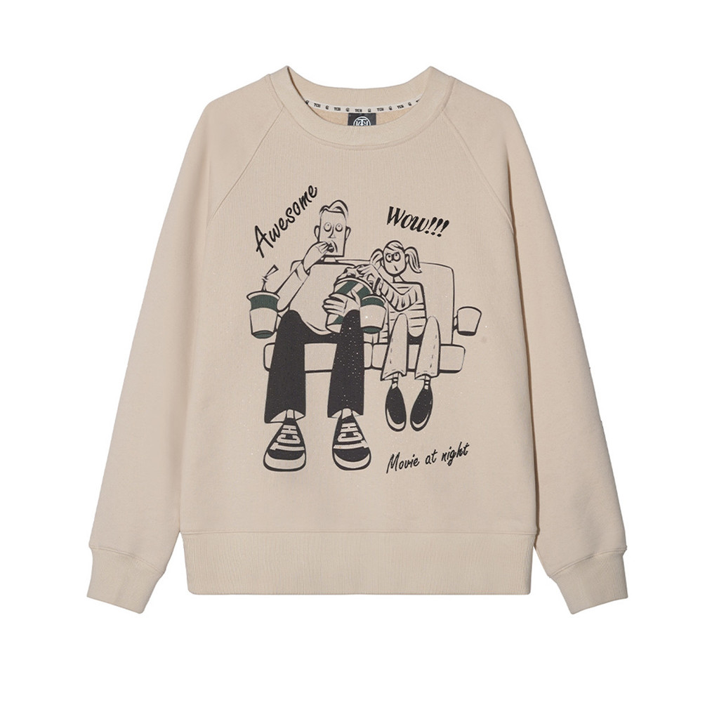 TCH เสื้อเชิร์ตผู้หญิงฤดูใบไม้ร่วง เสื้อกันหนาวแบบสวมรอบคอดูหรูหรา