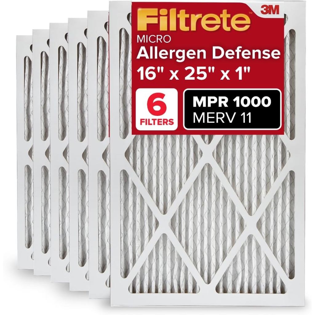 Filtrete 16x25x1 กรองอากาศ AC Furnace, MERV 11, MPR 1000, Micro Allergen Defense, 3 เดือนจีบ 1 นิ้ว,