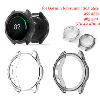 Slim Soft โปร่งใส TPU นาฬิกาสําหรับ Garmin Forerunner 970 / 570 / 255 / 265 / 965 42 มม.47 มม./255S / 265S