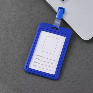ที่ใส่ป้ายบัตรประจําตัว 1 ชิ้นพร้อมคลิปหนีบป้ายพลาสติกที่ถอดออกได้,ป้ายชื่อพลาสติกพีวีซีใสแนวนอนสําหรับพยาบาลนักเรียนสํานักงานครูงาน