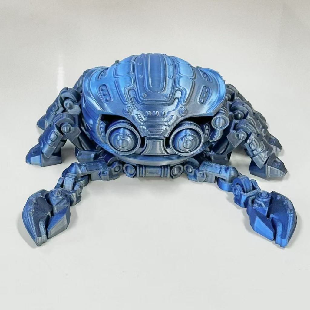การพิมพ์ 3D Cyber Mecha Crab Mechanical Hairy Crab Beach Toy Movable Joint Animal Model Storage Gift