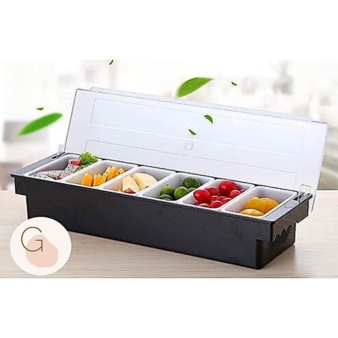 🔥ส่งทันที🔥กล่องใส่ที่ปรุงอาหาร / ที่ใส่เครื่องปรุง / Bar condiment holder ขนาด  4 -5 -6 ช่อง