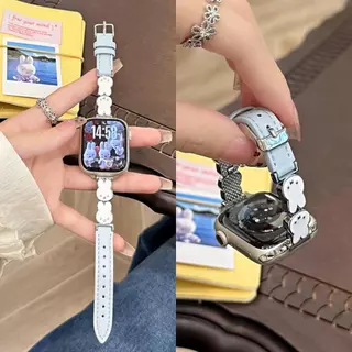 สายนาฬิกา หนังพียู บางเฉียบ ดีไซน์รูปกระต่ายน่ารัก สามารถใช้ร่วมกับ Apple Watch Smart Watch ได้ มีให้เลือกหลายสี/ขนาด