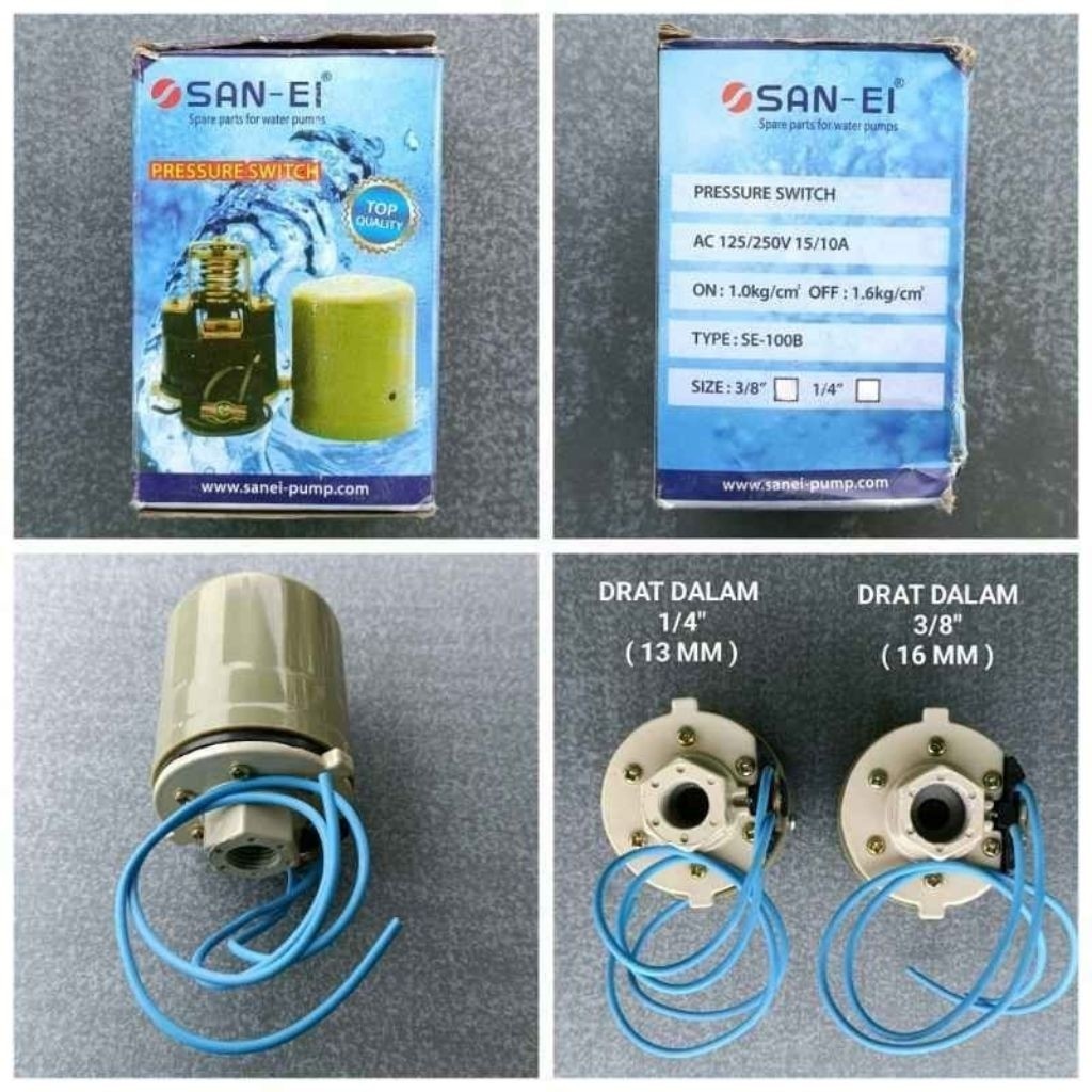 SANEI ปั๊มอัตโนมัติ 1/4 "3/8" สวิตช์แรงดัน ปั๊มน้ํา Sanei