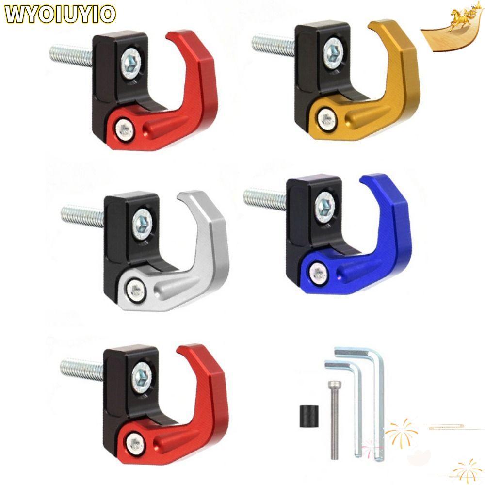 WYOIUYIO ตะขอพับได้ CNC, อลูมิเนียมอัลลอยด์ Universal Mount ตะขอแฮนด์รถจักรยานยนต์, ที่วางหมวกกันน็อครับน้ําหนักสูงอเนกประสงค์สกู๊ตเตอร์