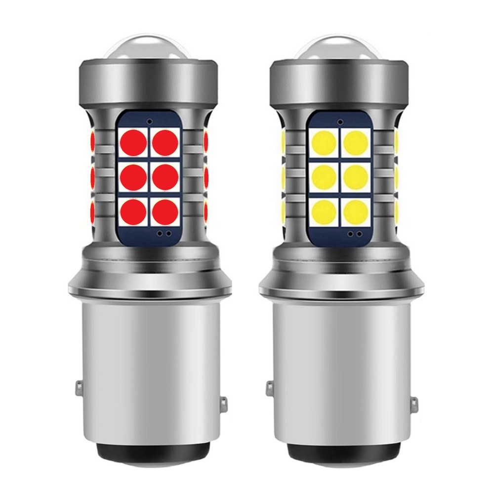 2 ชิ้น P21W LED P21/5 วัตต์หลอดไฟ LED 1157 BAY15D PY21W BAU15S 1156 BA15S R5W Super Bright ไฟเบรครถย