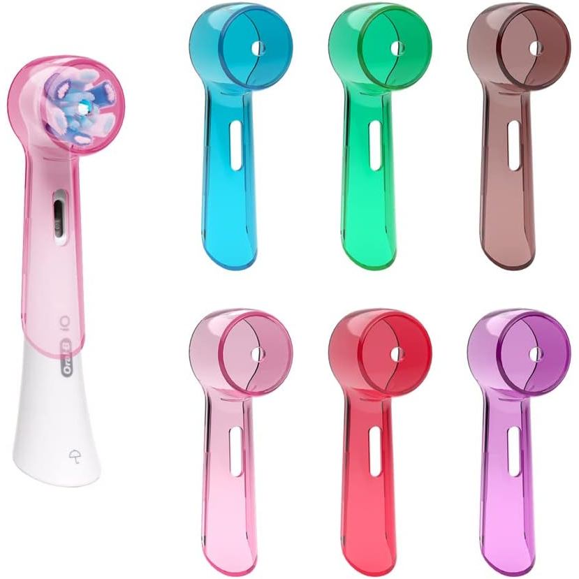 ผ้าคลุมแปรงสีฟัน ใช้ได้กับหัวแปรงสีฟันไฟฟ้า Oral-B iO ชุด 6 แพ็ค (แดง, น้ําตาล, ชมพู, ม่วง, น้ําเงิน