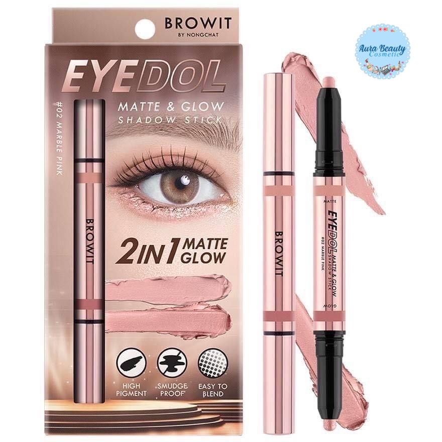 Browit Eyedol Matte & Glow Shadow Stick อายดอลแมทท์แอนด์โกลว์แชโดว์สติ๊ก 0.5g+0.5g บราวอิท