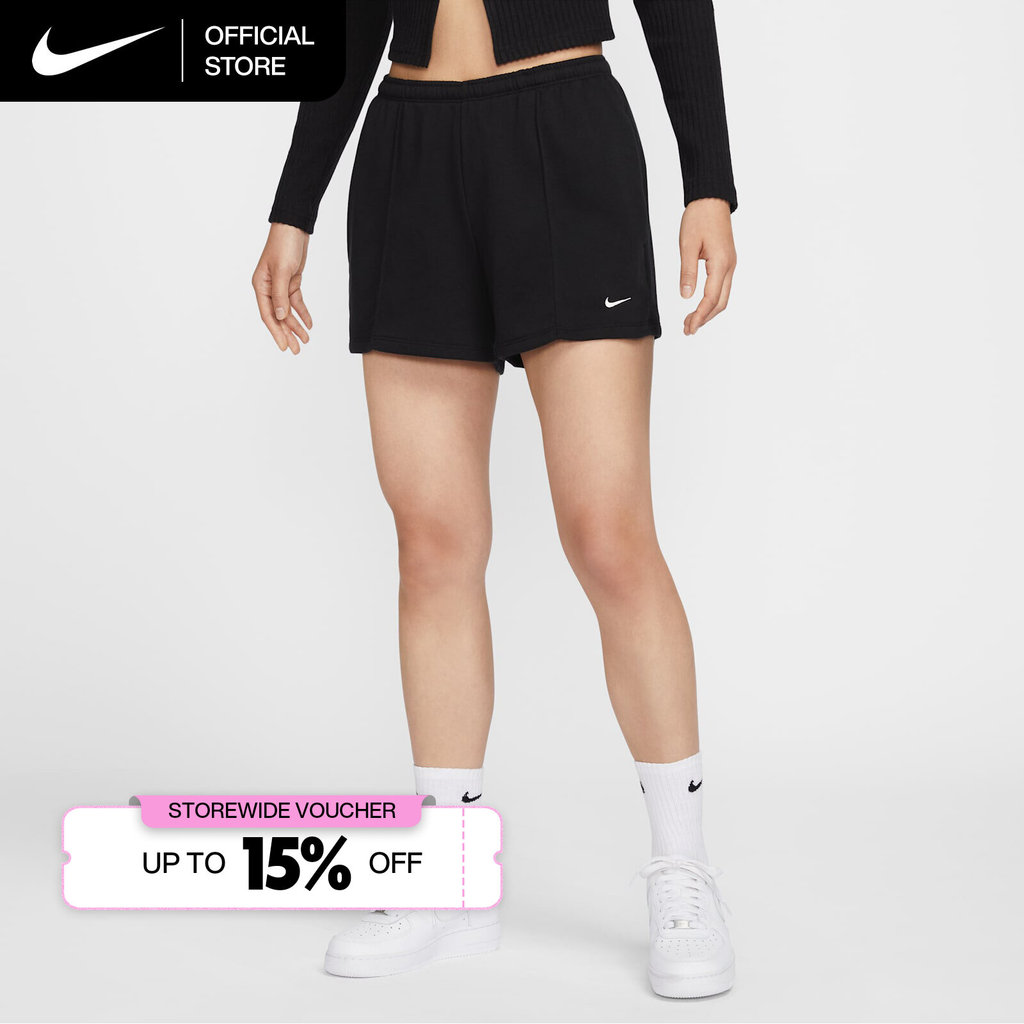 Nike Women's Sportswear Chill Terry Mid-Rise 4" French Terry Shorts - Black [HF6941-010]