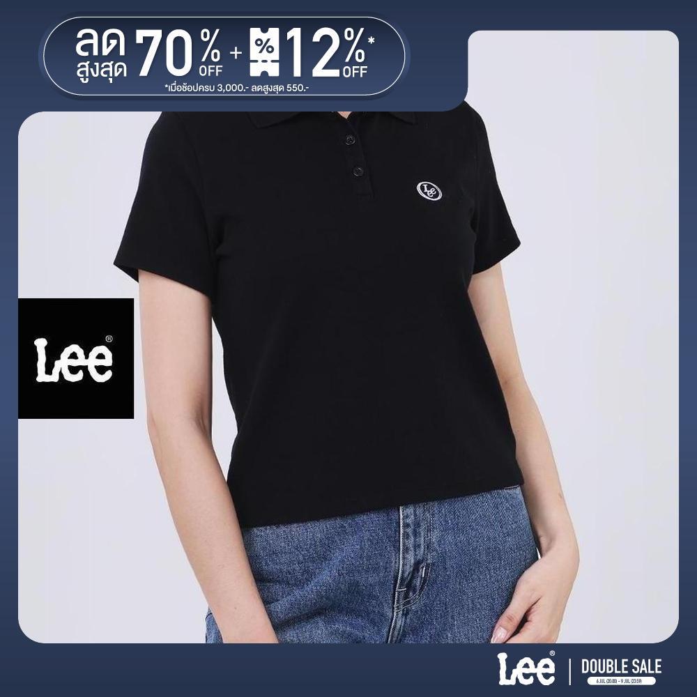 LEE เสื้อโปโลแขนสั้นผู้หญิง รุ่น LE S126WPOLN02 สีดำ
