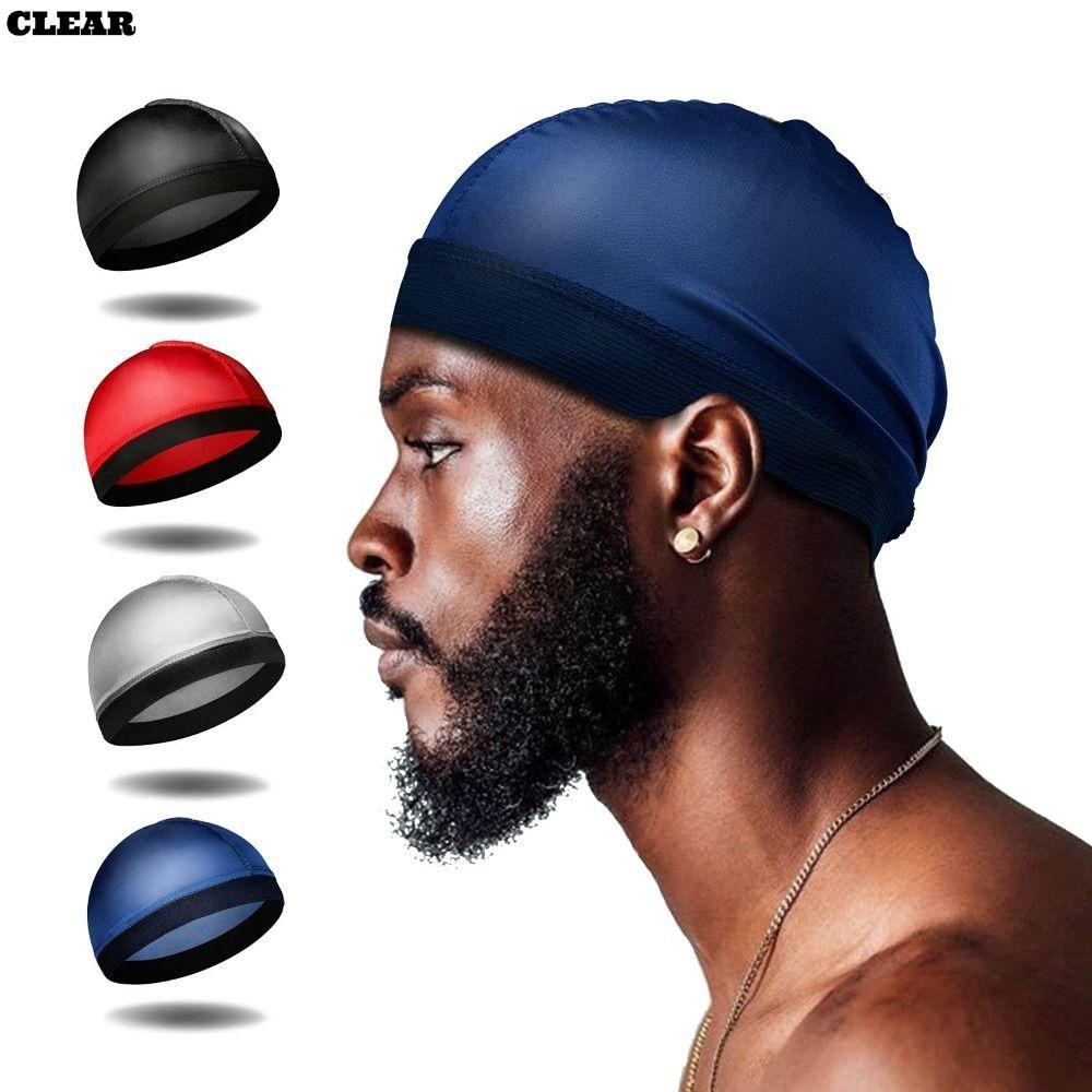 หมวกคลื่น, หมวกยางยืดโพลีเอสเตอร์ผู้ชาย Durag, สีทึบหลากสีระบายอากาศหลากสี Durag Cap Men