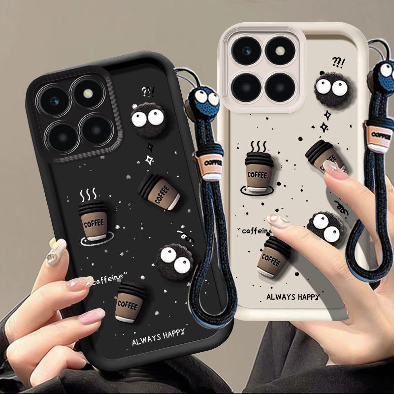 เคส Honor x6a เคส Honor x6c การออกแบบถ้วย 3D เคสโทรศัพท์มือถือซิลิโคน TPU ทนทาน