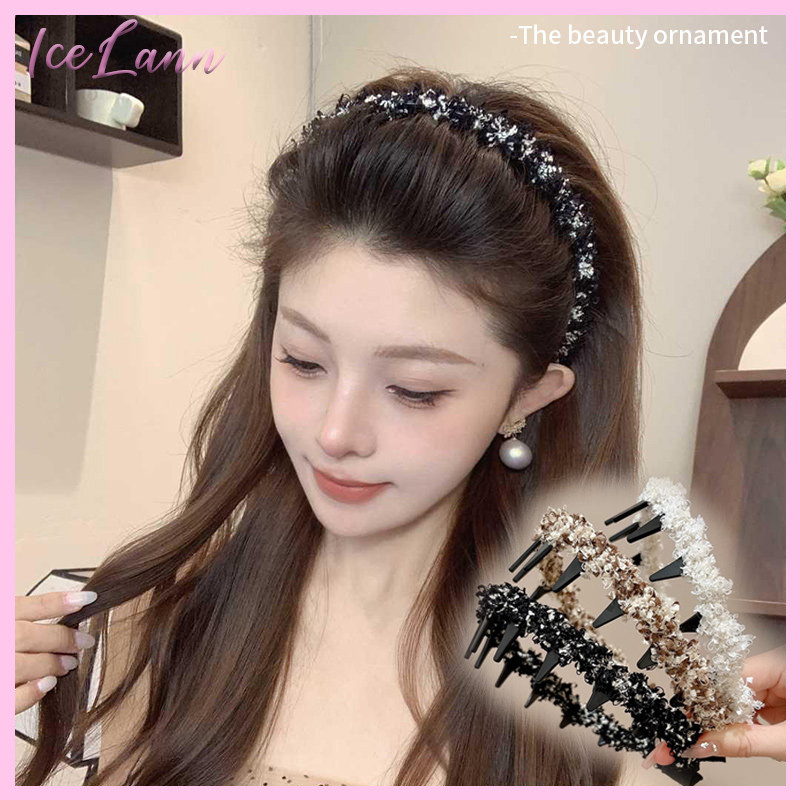 ที่คาดผมลายถักคลื่น (Woven Wave Headband) ดีไซน์ (Chanel Style) เพิ่มวอลลุ่มผม หนีบผมหน้าม้า ใส่ทำงานหรือเที่ยวก็สวย มี