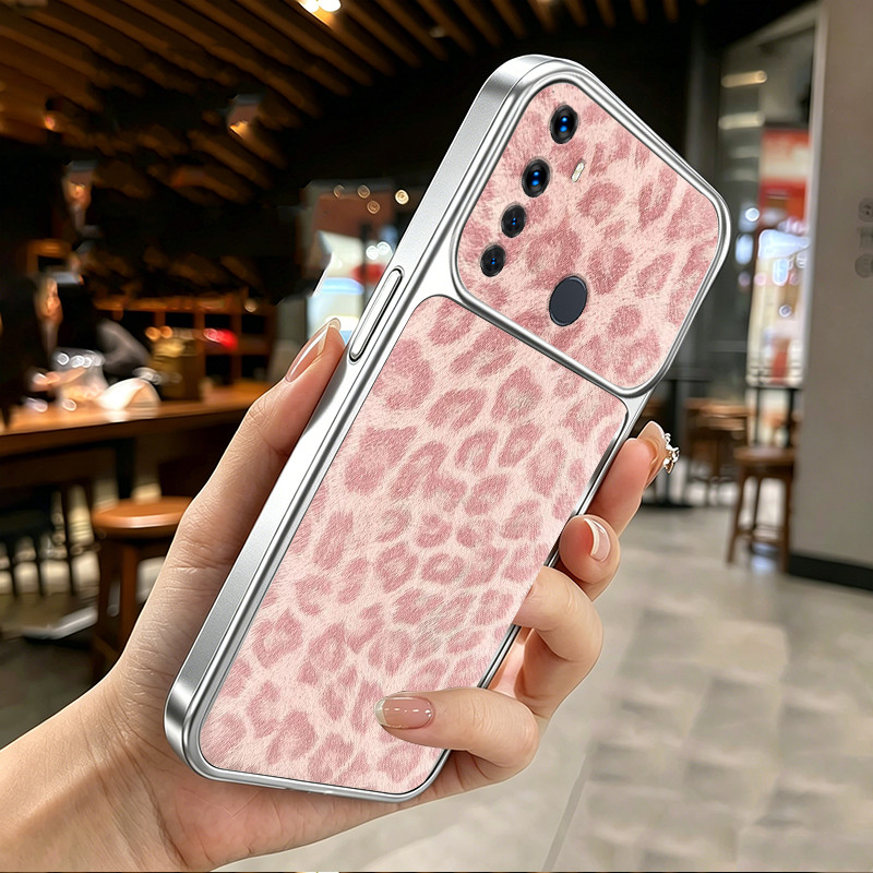 สําหรับRealme 5 c3 5i 6i 5 c3i 5Sเคสโทรศัพท์Softcaseซิลิโคนกันกระแทกฝาครอบการออกแบบใหม่ความงามน่ารักสีชมพูเสือดาวพิมพ์สําหรับสาว DSCBW1