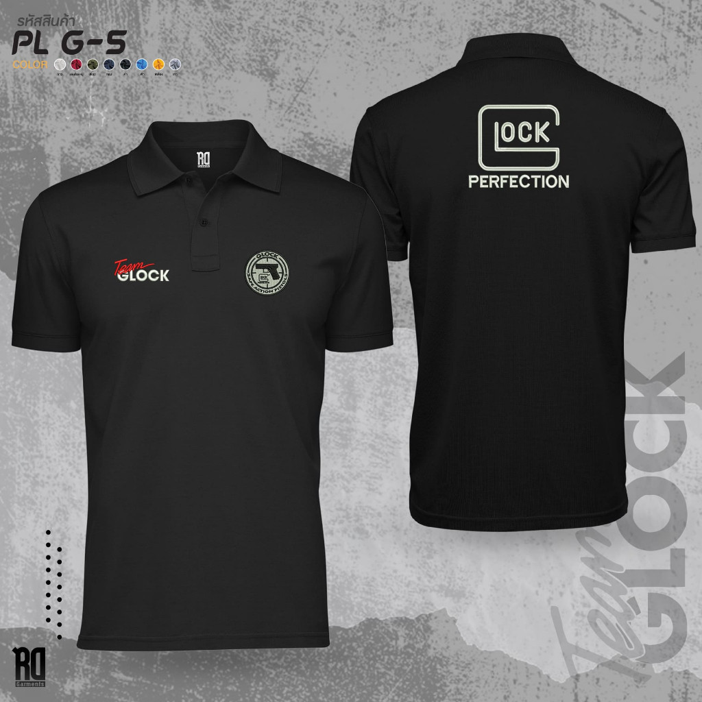 [เสื้อโปโล] พร้อมจำหน่ายแล้ว เสื้อโปโลทีม Glock ลาย PL G-5 ผลิตจากผ้าฝ้าย 100% สวมใส่สบาย