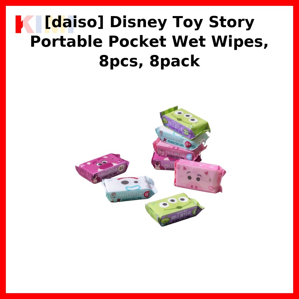 [daiso] Disney Toy Story Portable Pocket Wet Wipes, 8pcs, 8pack / Korean Wet Wipes / Disney Toy Stor