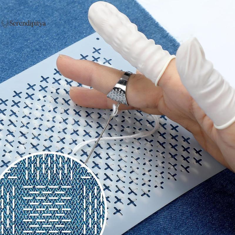 SEE Sashiko เย็บปักถักร้อยชุดแม่แบบนํากลับมาใช้ใหม่ Quilting Stencil สําหรับหัตถกรรม DIY เย็บโครงการหลายขนาดตัวเลือก TH
