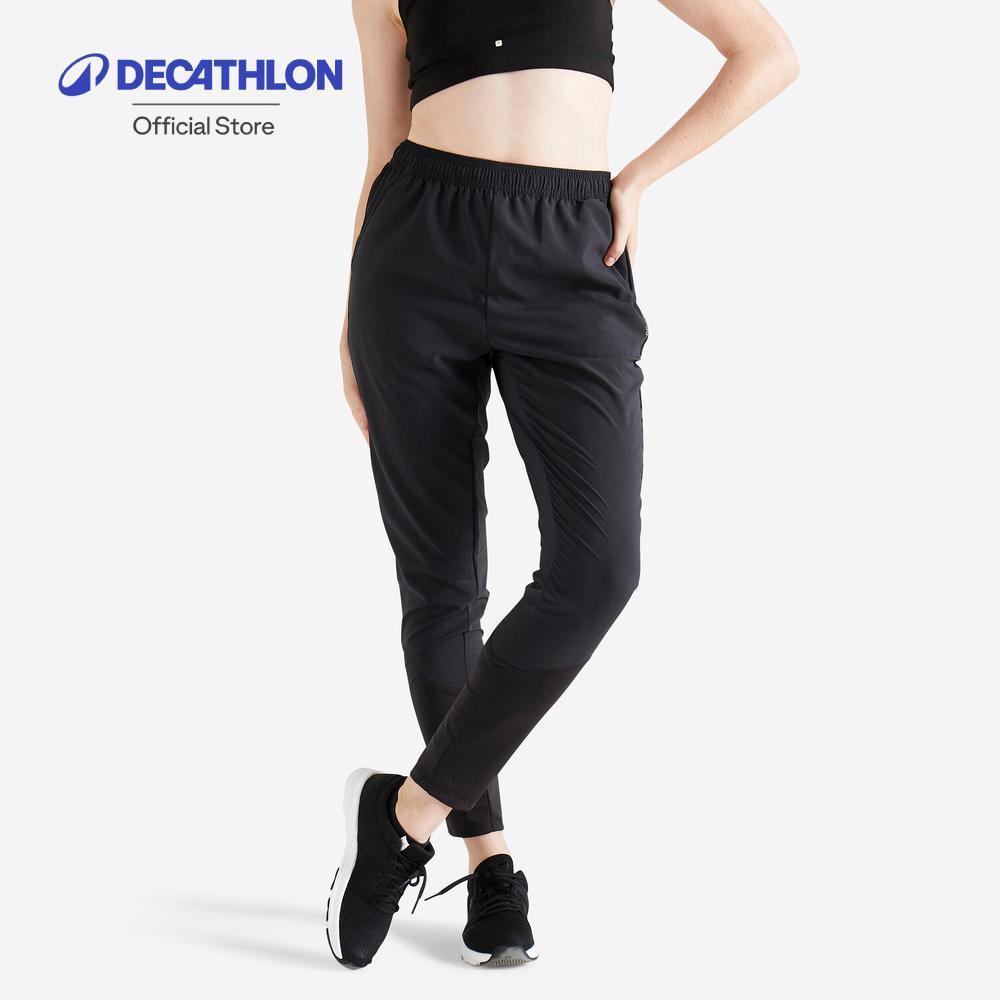 Decathlon Women'S Fitness Carrot-Cut Jogging Bottoms กางเกงจ็อกกิ้งทรงแครอทใส่ออกกำลังกายแบบคาร์ดิโอผู้หญิง - Black