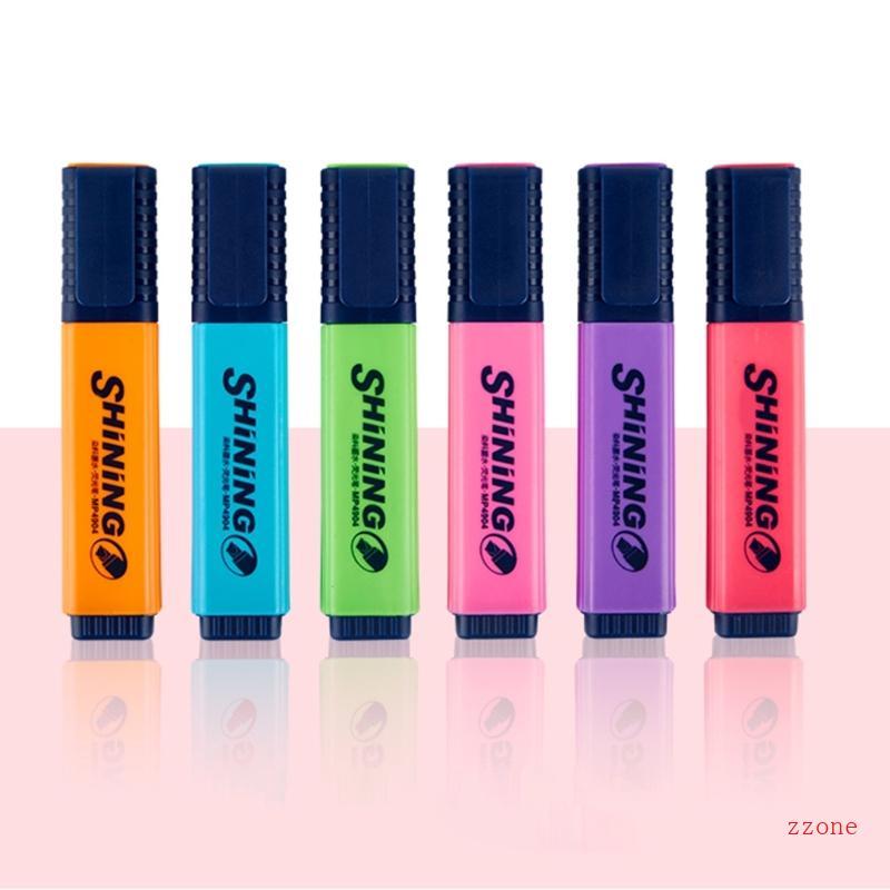 Zzz Fluorescent Highlighter ปากกา Chiseled Tip สําหรับ Journal Notebook Calendar Planner