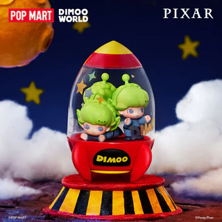 POPMART Secret DIMOO ใน Space Crane DIMOO WORLD x PIXAR ตัวเลขกล่องตาบอดของขวัญ BZLN