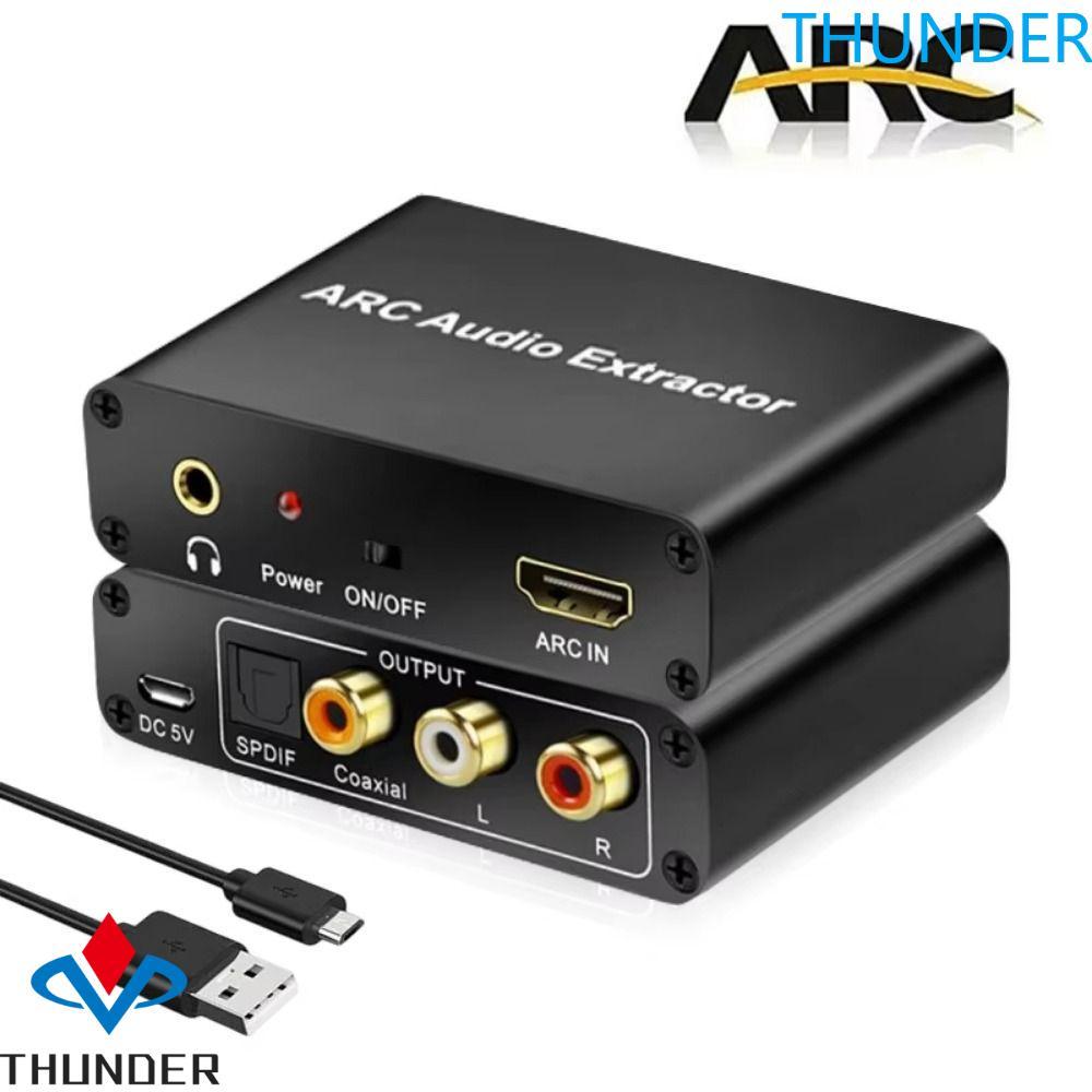 THUNDER ARC อะแดปเตอร์เสียง, แจ็ค 3.5 มม.เอาต์พุต DAC SPDIF Coaxial RCA ARC Audio Adapter Extractor, 192KHz Splitter L/R Coaxial SPDIF Jack Digital To Analog Audio Converter