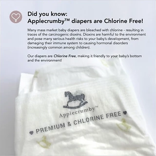 Applecrumby Chlorine Free ผ้าอ้อมแบบเทป ไซส์ S (24ชิ้น)