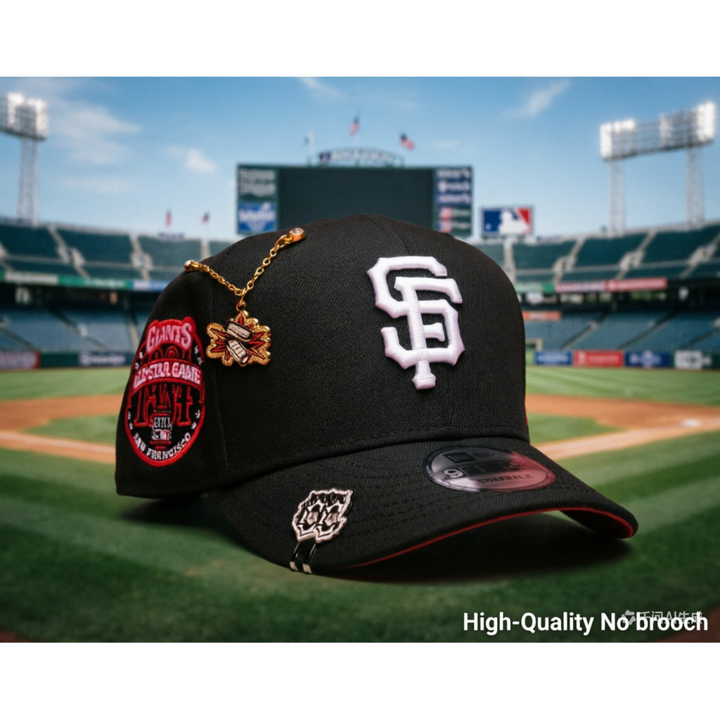 New July CollectionAA-หมวกเบสบอลแบบปรับได้ NEW ERA 9FIFTY BLACK SAN FRANKICISCO GIANTS SNAPBACK W/ 1