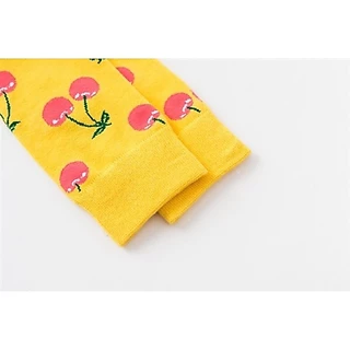 ถุงเท้าแฟชั่นครึ่งแข้ง ผู้ชาย ผ้าCOTTON ไซส์ยุโรป ลายผลไม้