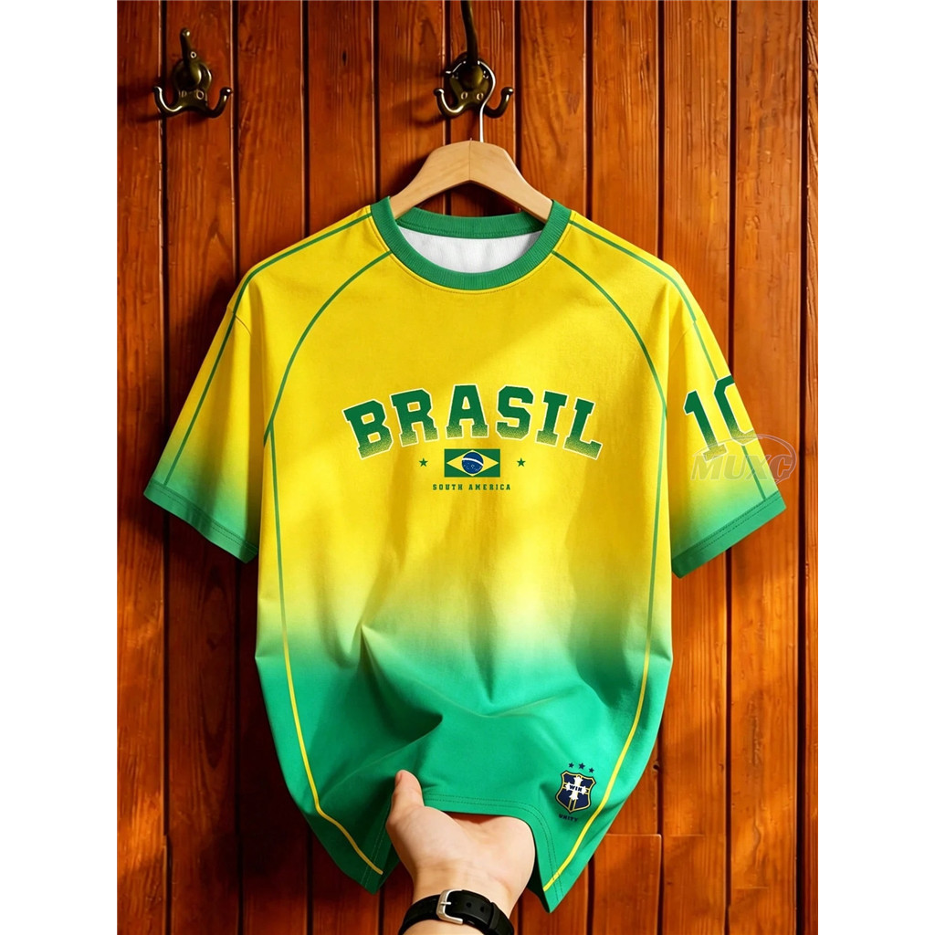 2026 ฟุตบอลโลกเสื้อฟุตบอลบราซิลย้อนยุค 10 หมายเลขชื่อที่กําหนดเองสไตล์เป็นกลาง แมนฟรานตี้ วิทยาเขต การแก้ไข คุณภาพสูงกีฬายอด