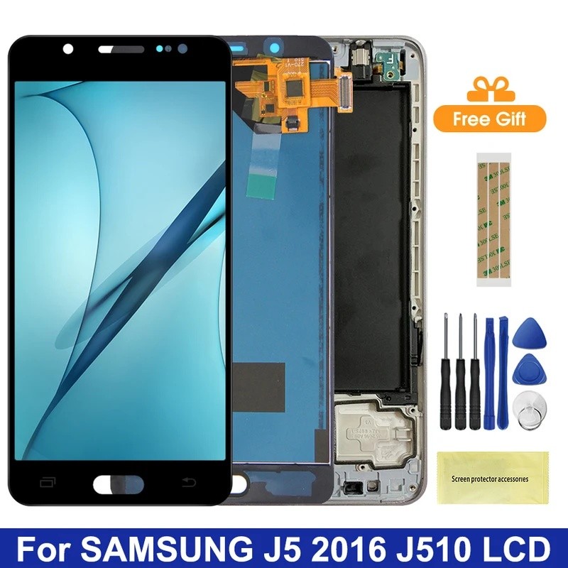 LCD สําหรับ Samsung J5 2016 LCD ความสว่าง Adjustbale LCD สําหรับ Samsung Galaxy J5 2016 SM-J510F J51