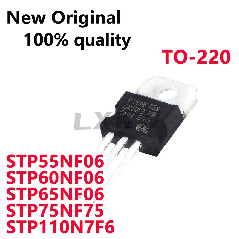 5PCS STP55NF06 STP60NF06 STP65NF06 STP75NF75 STP110N7F6 TO-220 Field-effect ทรานซิสเตอร์ในสต็อกขายส่