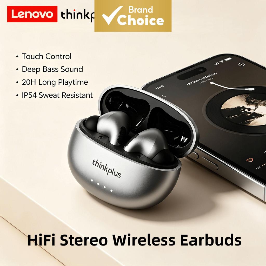Lenovo LP5PRO หูฟังไร้สายบลูทูธ TWS หูฟังเสียงไฮไฟหูฟังสําหรับเล่นเกมกีฬาชุดหูฟังสแตนด์บายยาวพร้อมไม