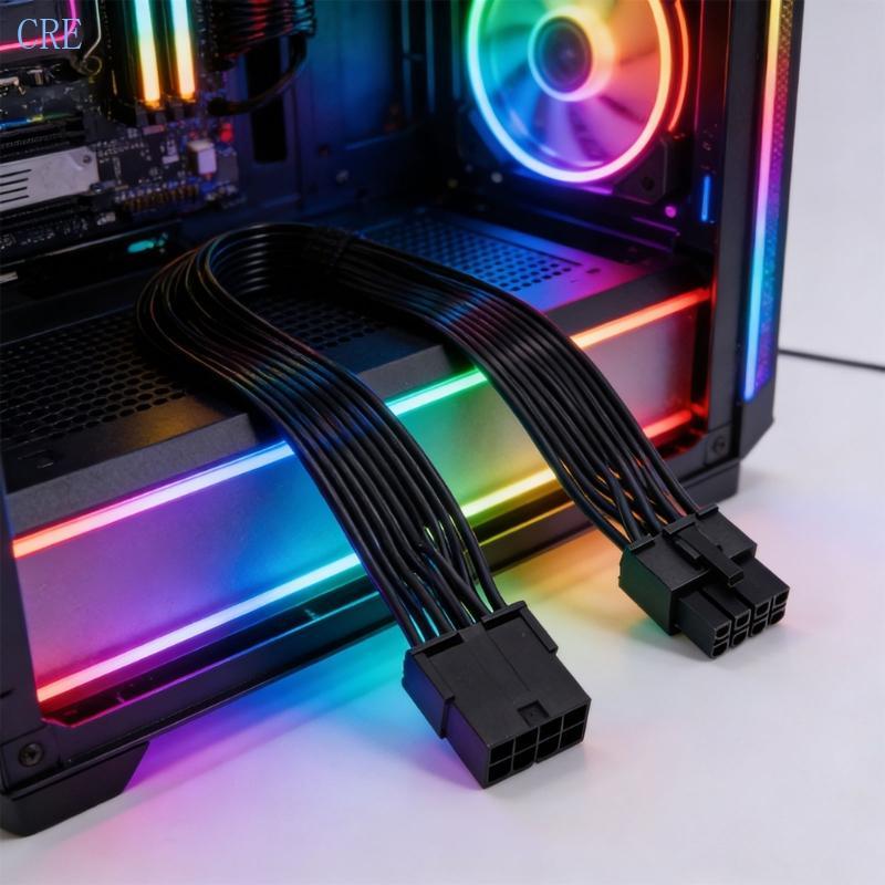 CRE สายต่อไฟฟ้า 18AWG 8pin พรีเมี่ยมสําหรับการจัดการสายเคเบิลแบบยืดหยุ่นและพลังงานการ์ดกราฟิกที่เสถี