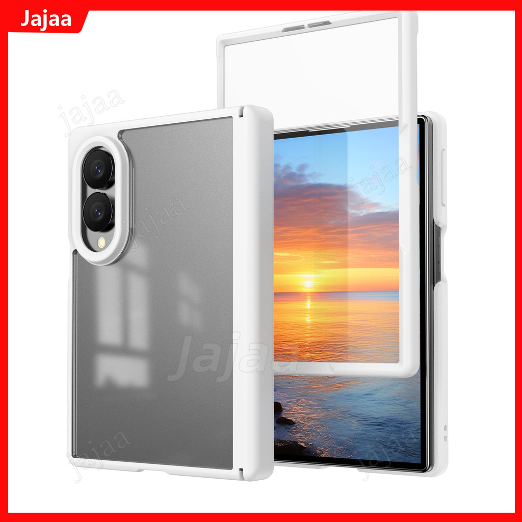 PC โปร่งใสเรียบง่าย + บานพับ TPU เคสป้องกันเต็มรูปแบบสําหรับ Samsung Galaxy Z พับ 8 กว้าง Fold8 Ultra Fold8 กว้าง Fold8 Ultra Fold7 พับ 7 5G พร้อมฟิล์มแก้วหน้าจอฝาครอบโทรศัพท์