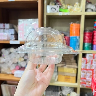 FF-22 กล่องปุยฝ้าย 2 ช่องล็อค แพ็ค 50 ใบ กล่องใส กล่องขมเบเกอรี่ เค้กกล้วยหอม ซาลาเปา ขนมปุยฝ้าย มัฟฟิน ใส่3217-3219ได้