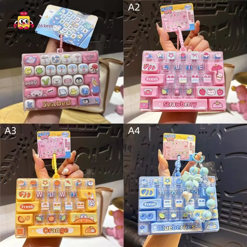 FG น่ารัก Anti-Anxiety Dpression ของเล่น 26 คีย์ Cli ปุ่มของเล่นน้ําหนักเบากระเป๋าจี้สําหรับ Office Break Relax HS