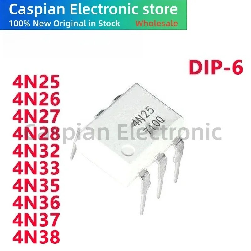 5PCS 4N25 4N26 4N27 4N28 4N32 4N33 4N35 4N36 4N37 4N38 DIP6 Optocoupler ชิปในสต็อกขายส่ง