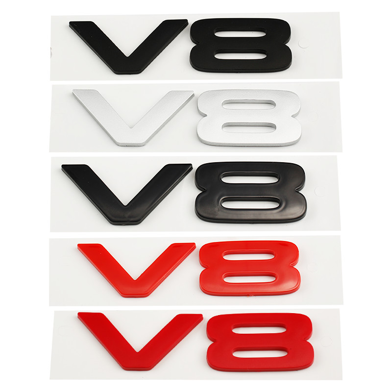 Auto ABS V8 โลโก้ป้ายสัญลักษณ์ Decal สติกเกอร์ประตูด้านข้าง Fender Trunk อุปกรณ์ตกแต่งสําหรับ Land R