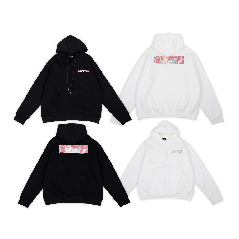 【ยอดนิยม】 แบบสบายๆ URTHE เสื้อฮู้ดดี้ แขนยาว สกรีนลาย รุ่น EYE ON YOU Hoodie S-5XL