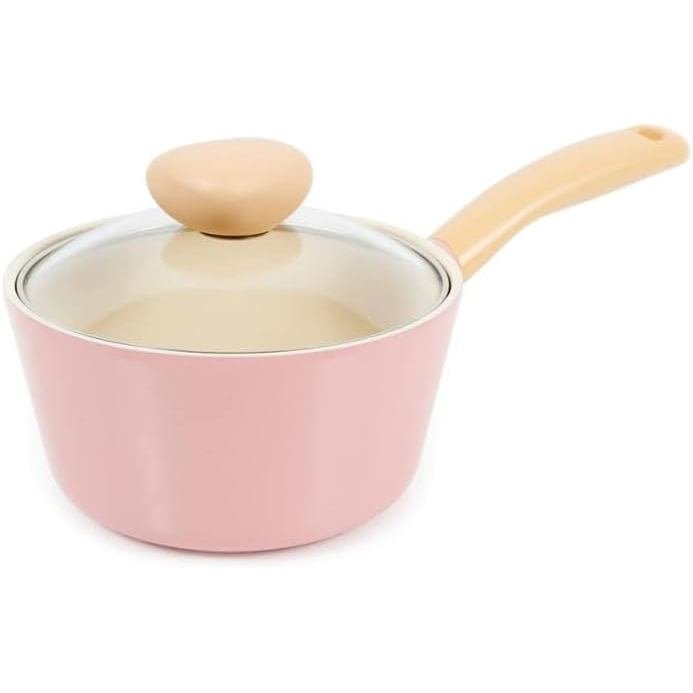 Neoflam Retro 1.5QT Saucepan พร้อมฝาปิด – 7" (18ซม.) หม้อชาเคลือบเซรามิกแบบไม่ติดสําหรับงานหนักพร้อม