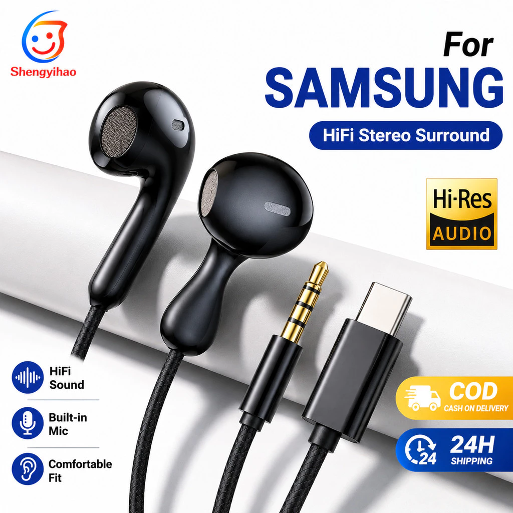 【จัดส่งจากประเทศไทย】อินเอียร์ เบสหนัก เกมมิ่ง มีไมค์ เสียงชัด ตัวแจ็ค 3.5 / TYPE C ใช้ได้ทุกรุ่น เหมาะสำหรับ Samsung S26