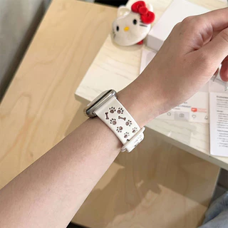 สายนาฬิกา Redmi watch 4 5 6 สายซิลิโคนนุ่ม รูปแบบกรงเล็บสุนัข Xiaomi Band 10 9 8 Pro สายนาฬิกาทดแทนระบายอากาศ