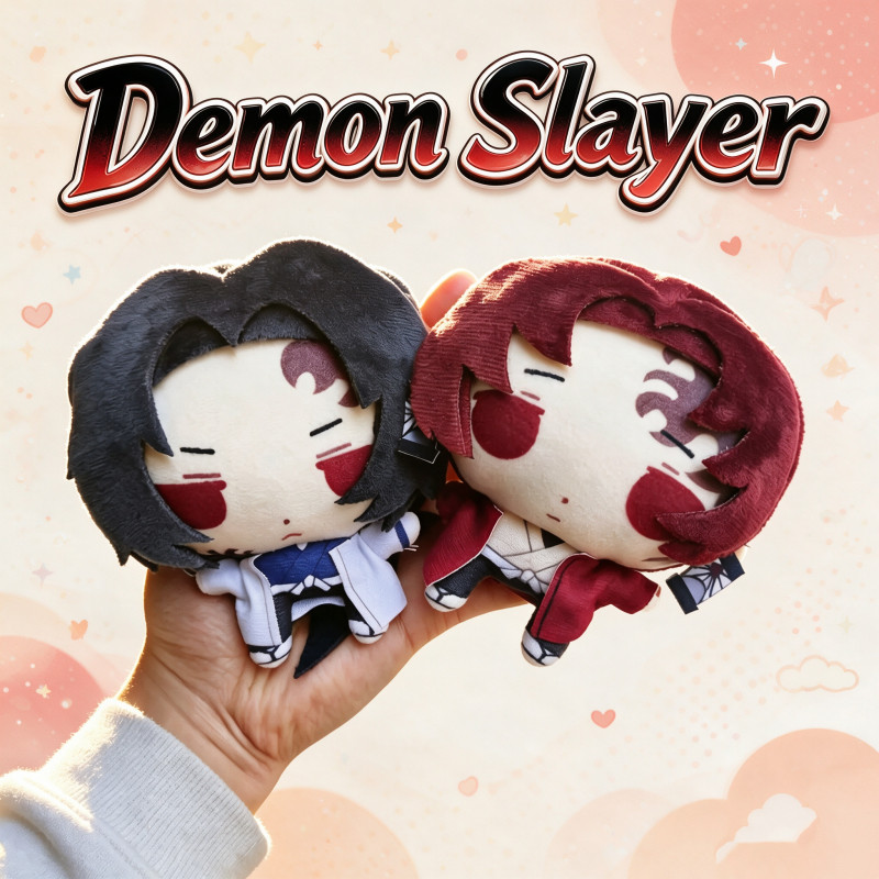 12ซม.Demon Slayerตุ๊กตาPlush,Yoriichi Tsugikuni & Kokushiboน่ารักอะนิเมะตุ๊กตารูป,มินิปุยการ์ตูนของเ
