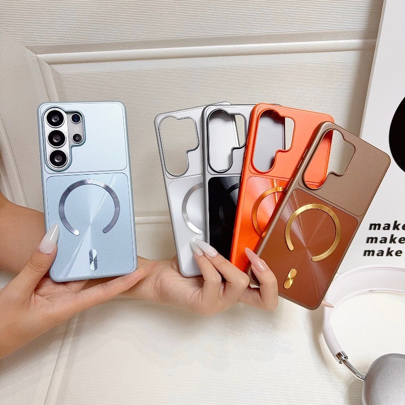หรูหรา Aurora CD Stria Matte เคสโทรศัพท์แม่เหล็กสําหรับ Samsung Galaxy S26 S25 S24 S23 Ultra S26 S25 S24Plus FE สนับสนุนไร้สายชาร์จกันกระแทกคราบปกแข็ง