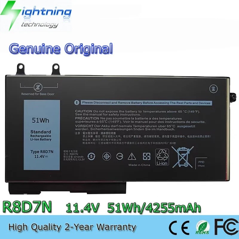 ใหม่ R8D7N 11.4V 51Wh แบตเตอรี่แล็ปท็อปสําหรับ Dell Precision 3540 3550 Latitude 5400 5500 5510 5410