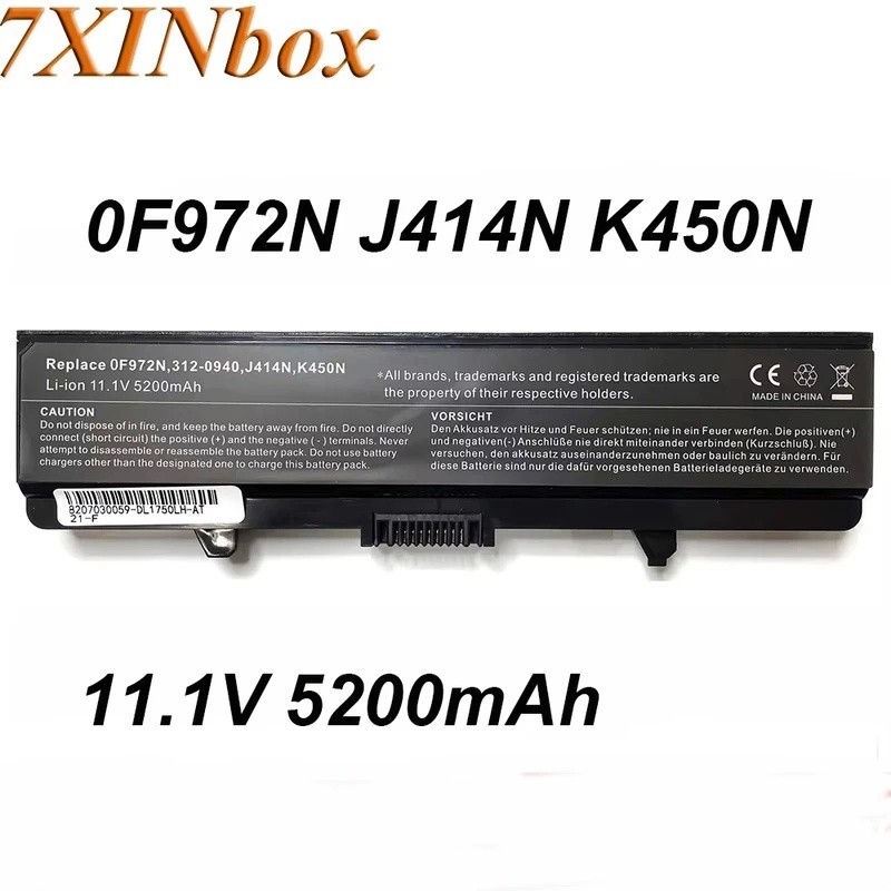 7XINbox 0F972N 312-0940 J414N K450N 11.1V 5200mAh แบตเตอรี่แล็ปท็อปสําหรับ Dell Inspiron 1440 1750 S