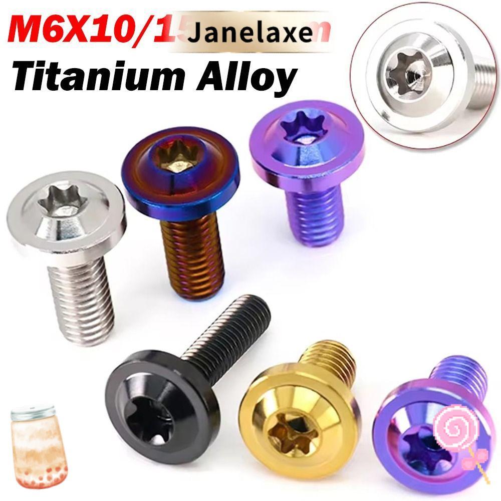 JANELAXE สลักเกลียวไทเทเนียม, M6x20 M6x10 สกรูหัว Torx พร้อมหัว Torx M6x15 สกรูไทเทเนียม